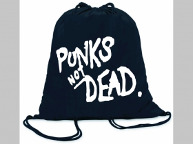 Punks not Dead ľahké sťahovacie vrecko ( batôžtek / vak ) s čiernou šnúrkou, 100% bavlna 100 g/m2, rozmery cca. 37 x 41 cm